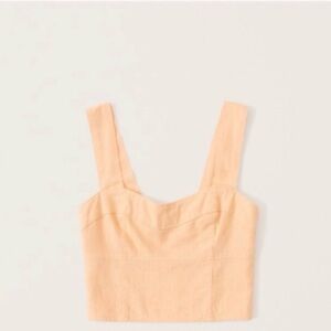 Abercrombie & Fitch Linen Yellow-y Crop Top